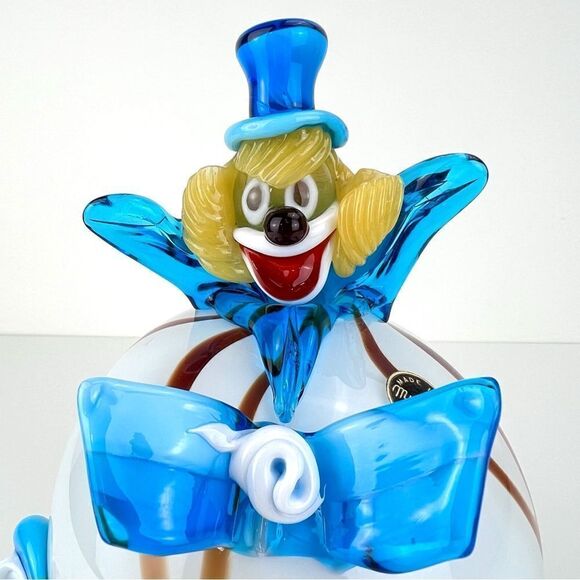 Vintage Murano Hand Blown Art Glass Circus  Clown Figurine Made In Italy - Picture 2 of 9